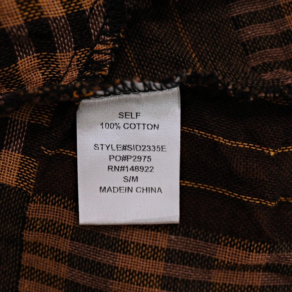 NWT Saints & Hearts Plaid Babydoll Mini Dress Black Yellow Women‎ L*